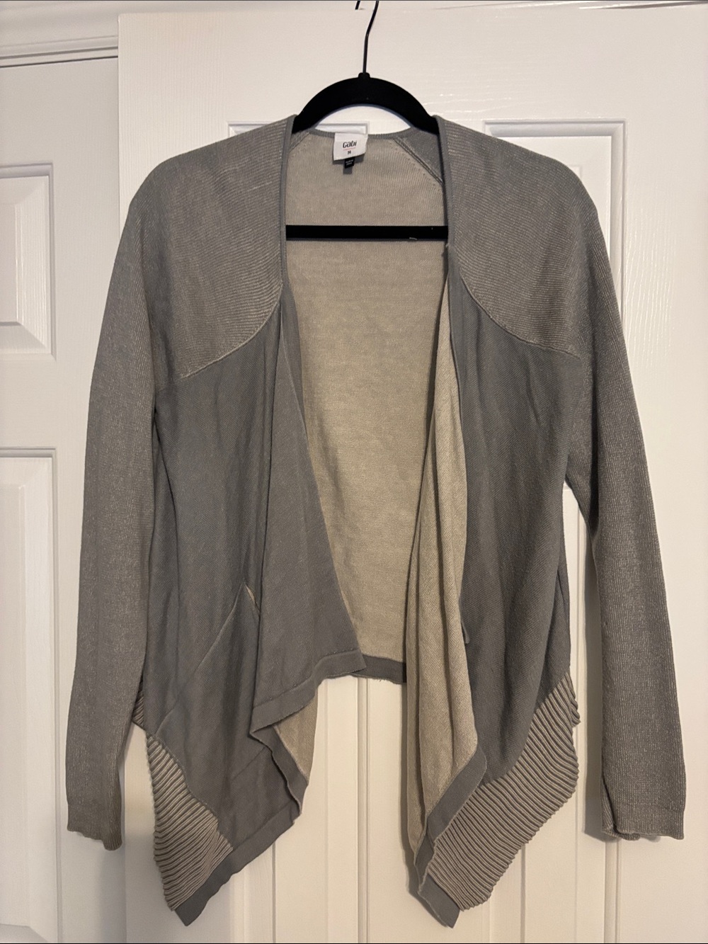 GAP Women's Gray Open-Front Waterfall Cardigan